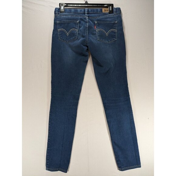 Levi's Girls Distressed Super Stretchy Denim Leggings 14 Jeggings Dark Blue Wash - Picture 2 of 9